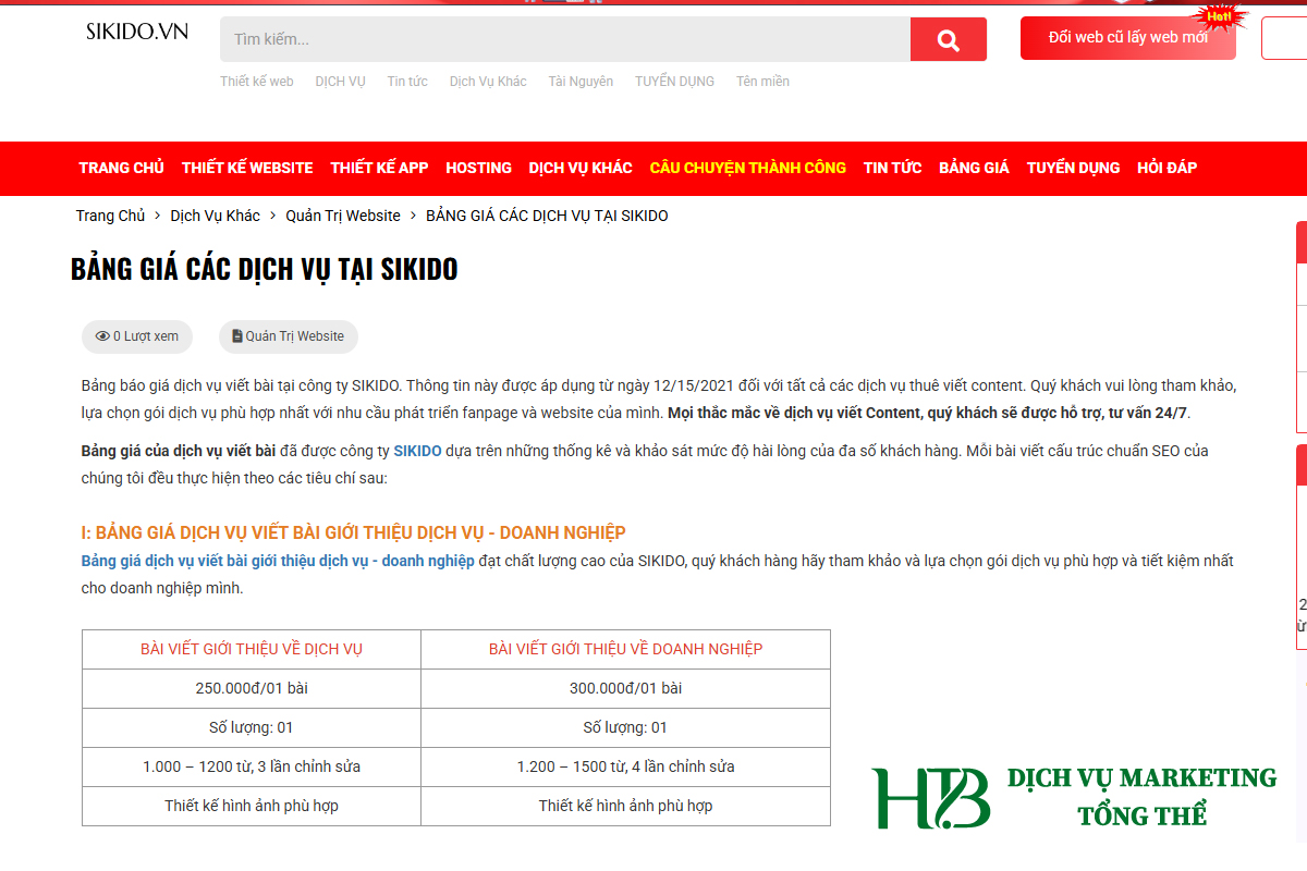 SIKIDO chuyên cung cấp nhiều dịch vụ thuê viết bài SEO đa dạng